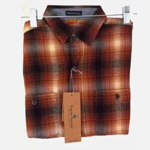 Tailor Vintage Men’s Flannel Shirt Sz Small NWT Button Stretch Plaid